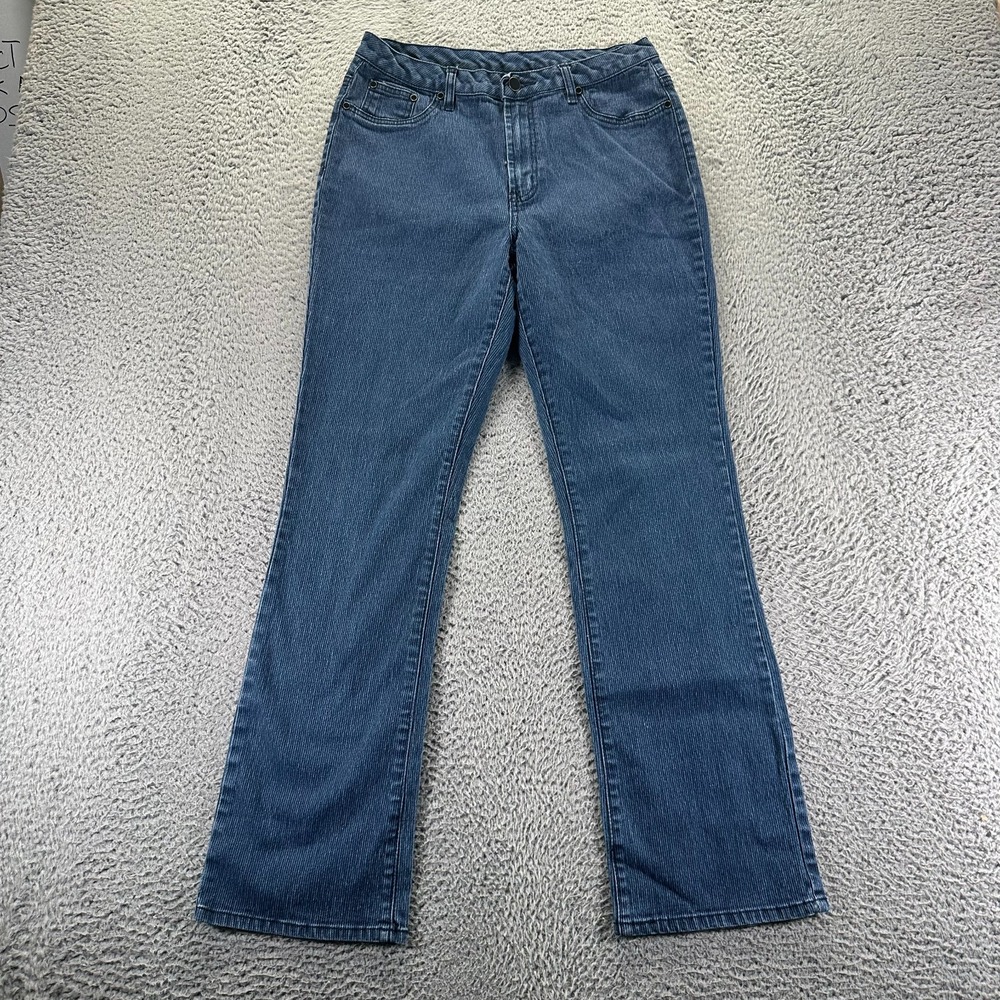DG2 by Diane Gilman Pant Women 8 Blue Corduroy Chino Straight Leg Office Stretch